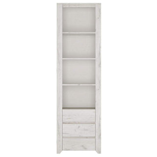 Angel Tall Narrow 3 Drawer Bookcase Fast Delivery