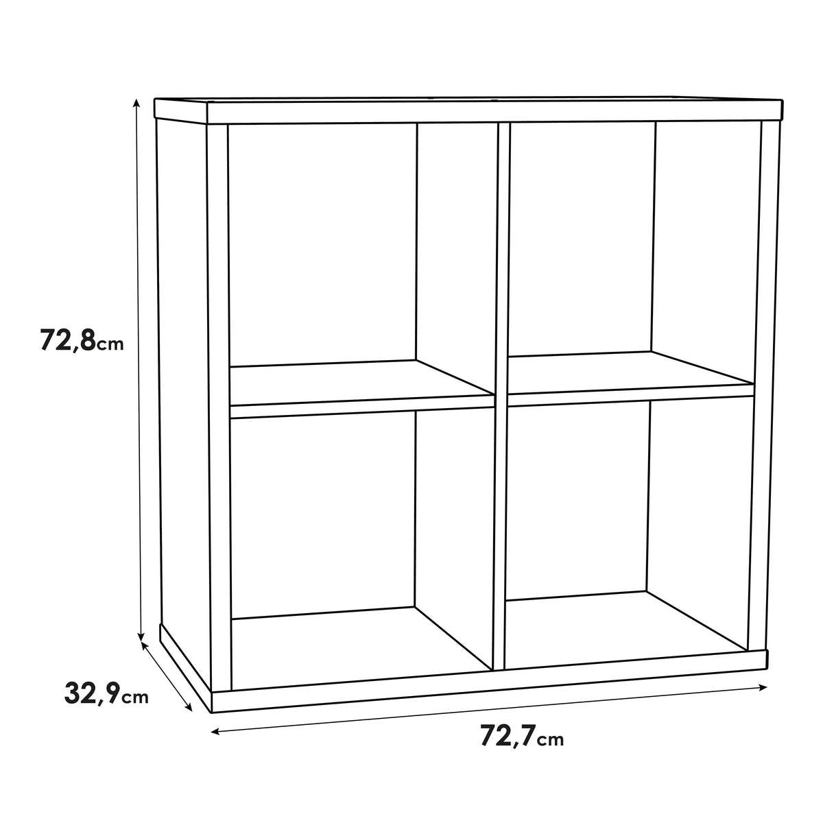 Mauro 2x2 Storage Unit In Sand Oak dimensions