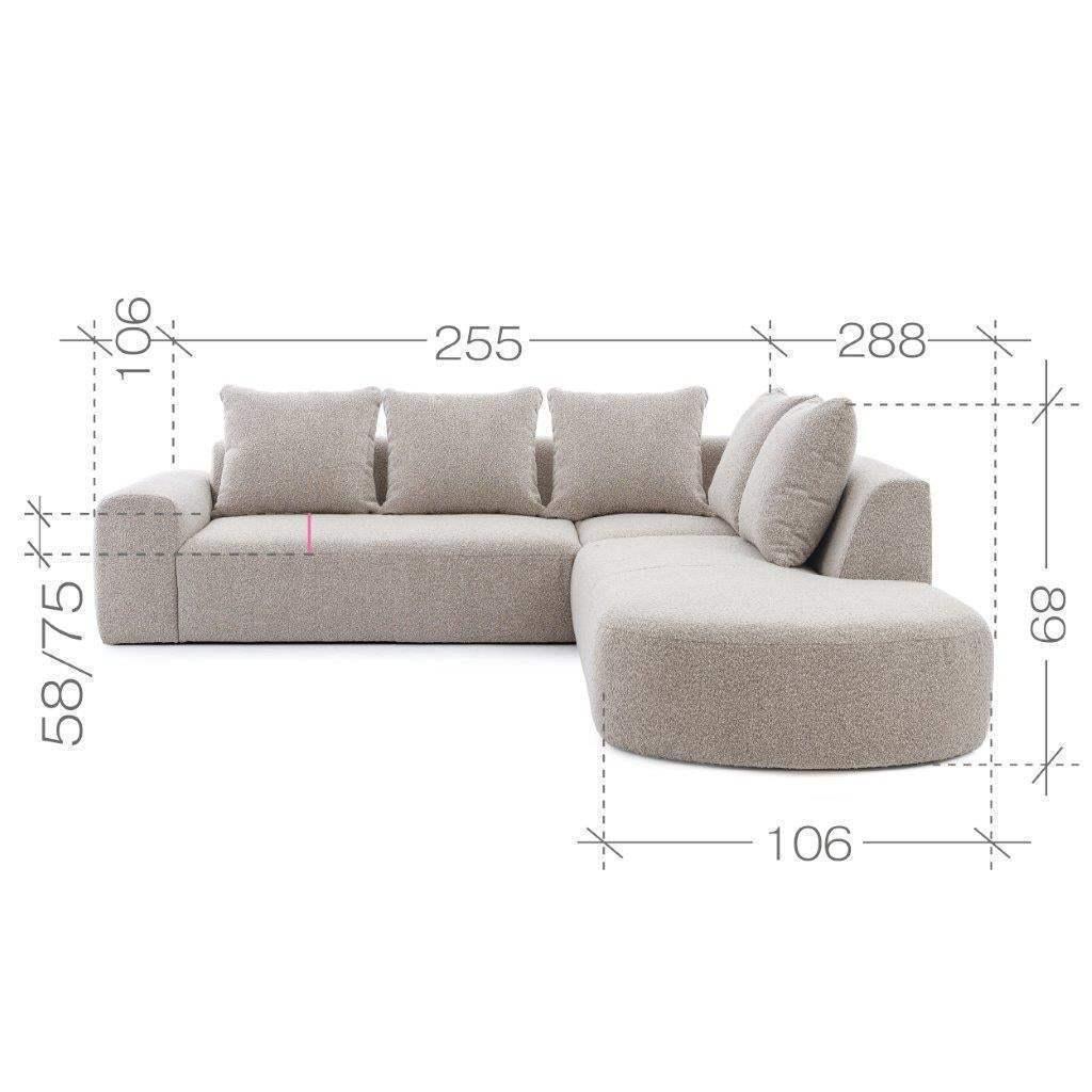 Ares L Corner Sofa dimensions