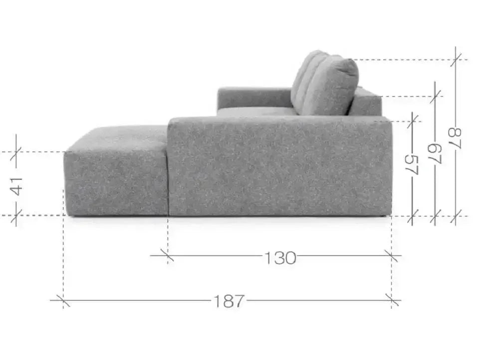 Azzano Corner Sofa dimensions