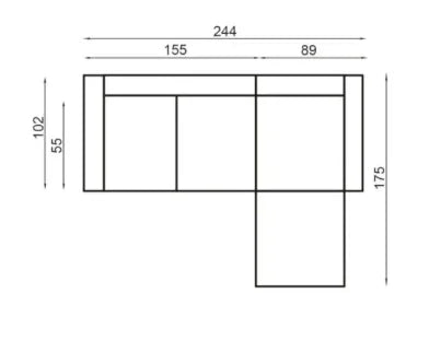 Cadiz I Corner Sofa Bed With Storage dimensions