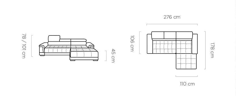 Campo Mini Corner Sofa dimensions
