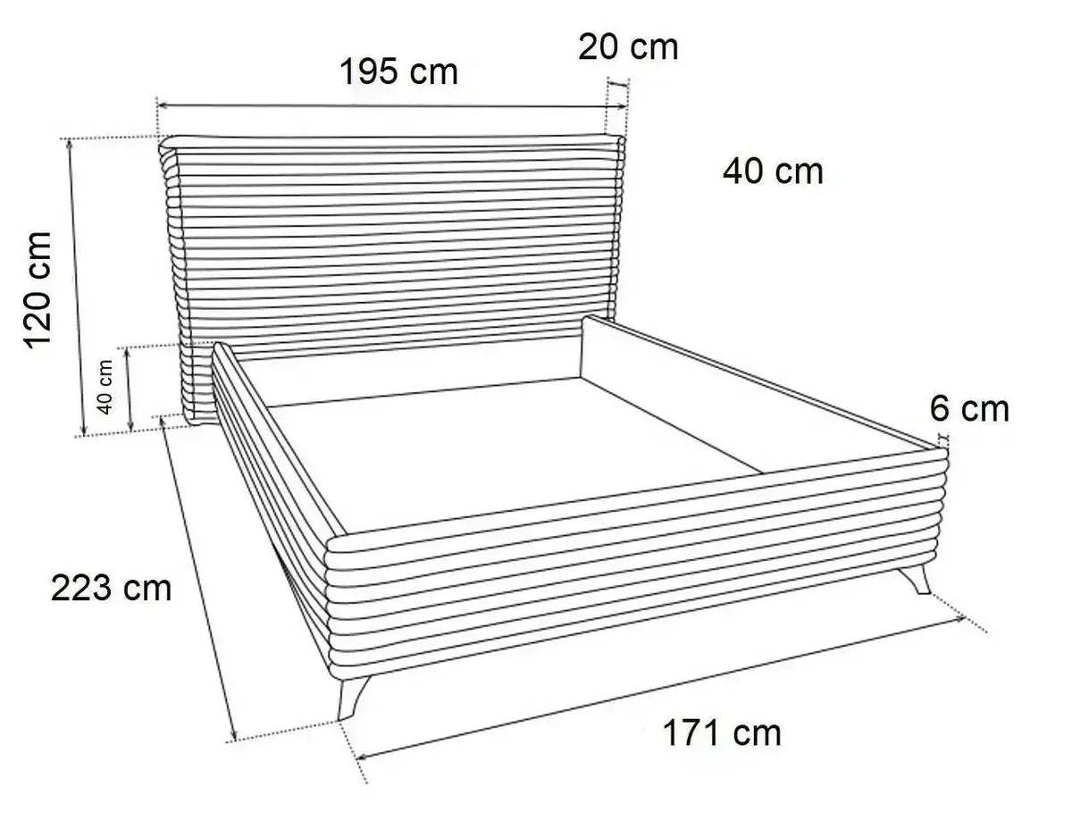 Bed Elodie 160 × 200 Cm With Lift-Up Function Kronos 29 Clearance dimensions