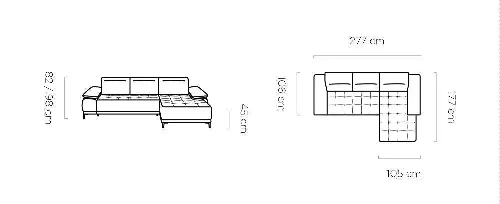Focus Mini Corner Sofa dimensions
