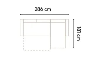 Garda 3 Corner Sofa Bed With Storage dimensions