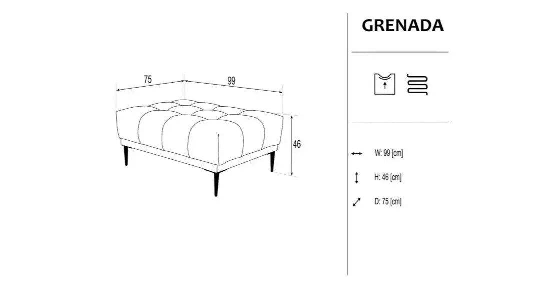 Grenada Footstool dimensions