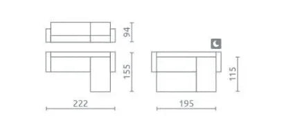 Harris Corner Sofa Bed With Storage dimensions