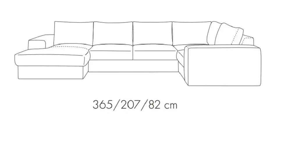 Hermes U-Shape Corner Sofa dimensions