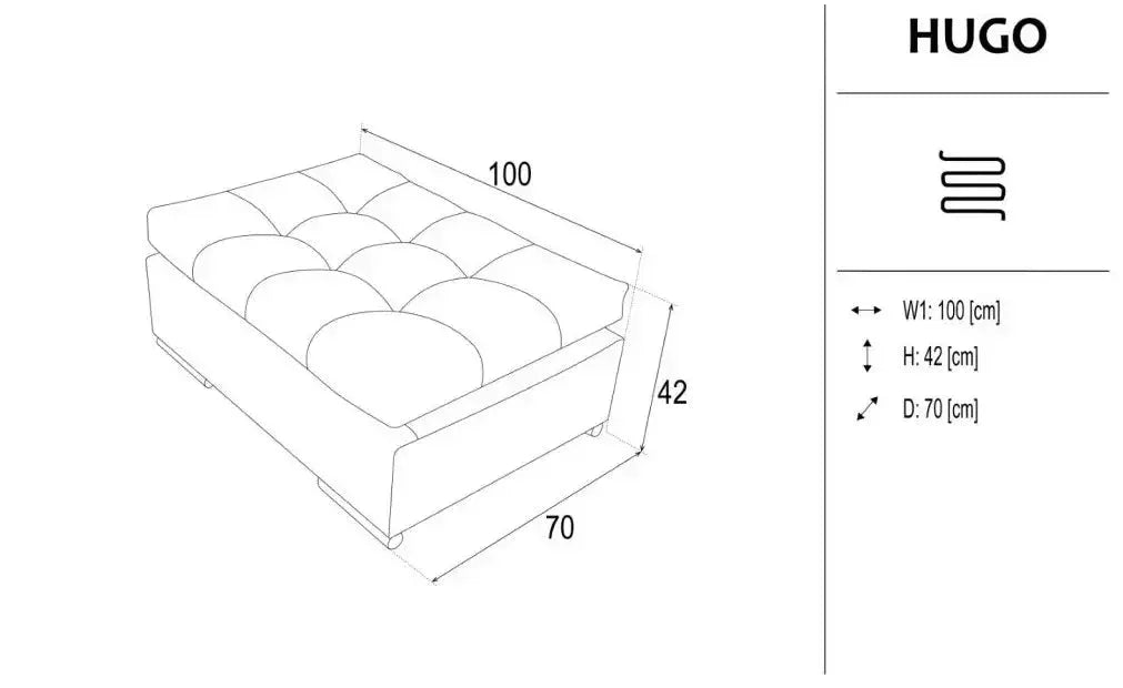 Hugo Footstool dimensions