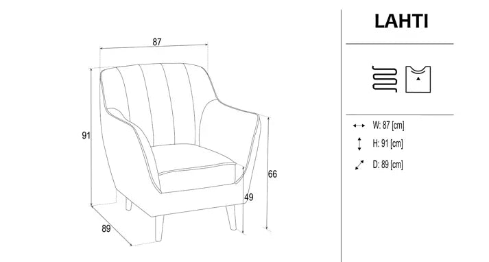 Lahti Armchair dimensions
