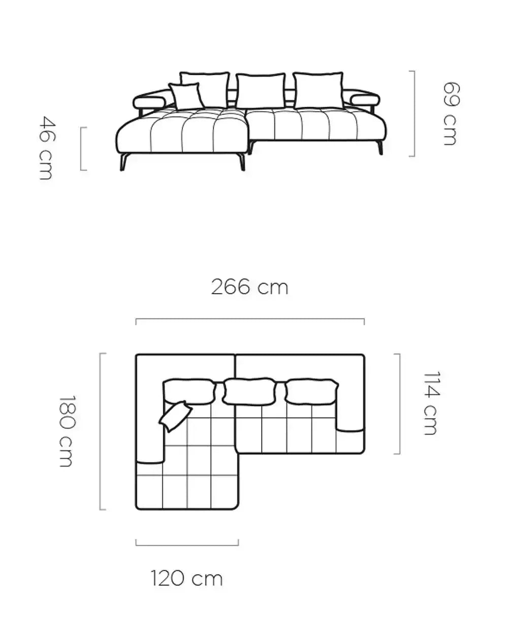 Magnetic Mini Corner Sofa Relax dimensions