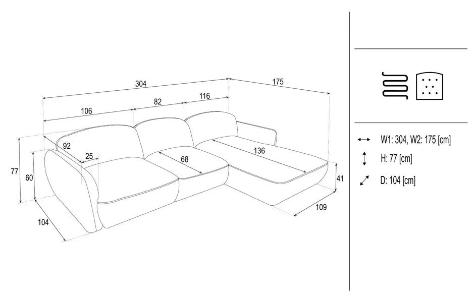Nelly Express Delivery Corner Sofa Euston Rustic dimensions