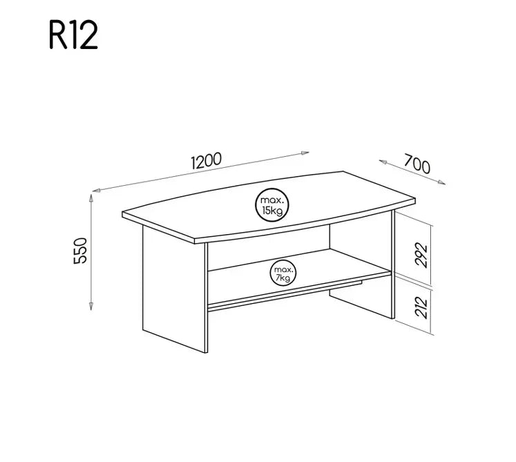 Romero R12 Coffee Table dimensions