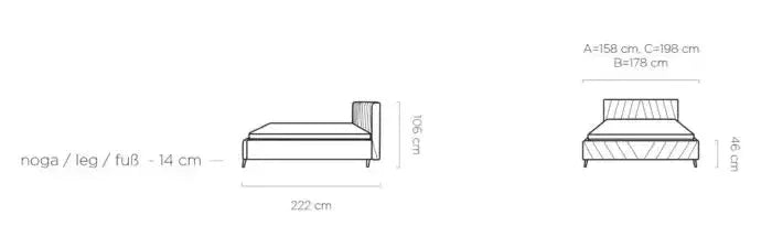 Bed Calypso dimensions