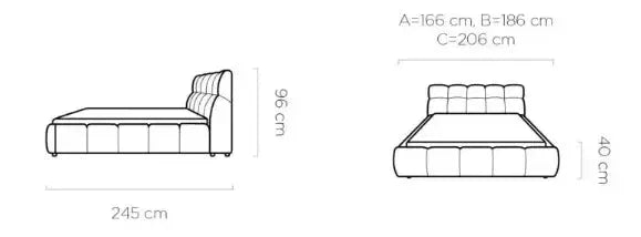 Bed Giulia dimensions