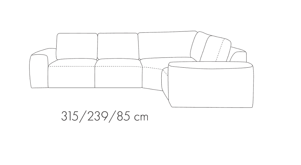 Tomino L Corner Sofa dimensions