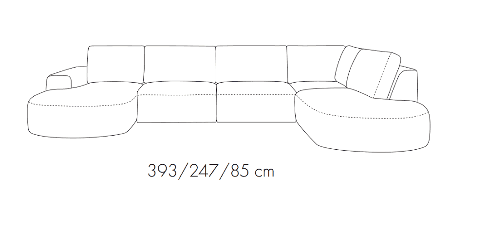 Tomino U-Shape Corner Sofa dimensions