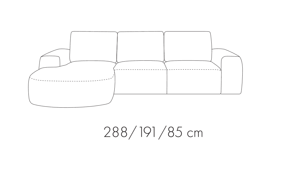 Tomino Corner Sofa dimensions