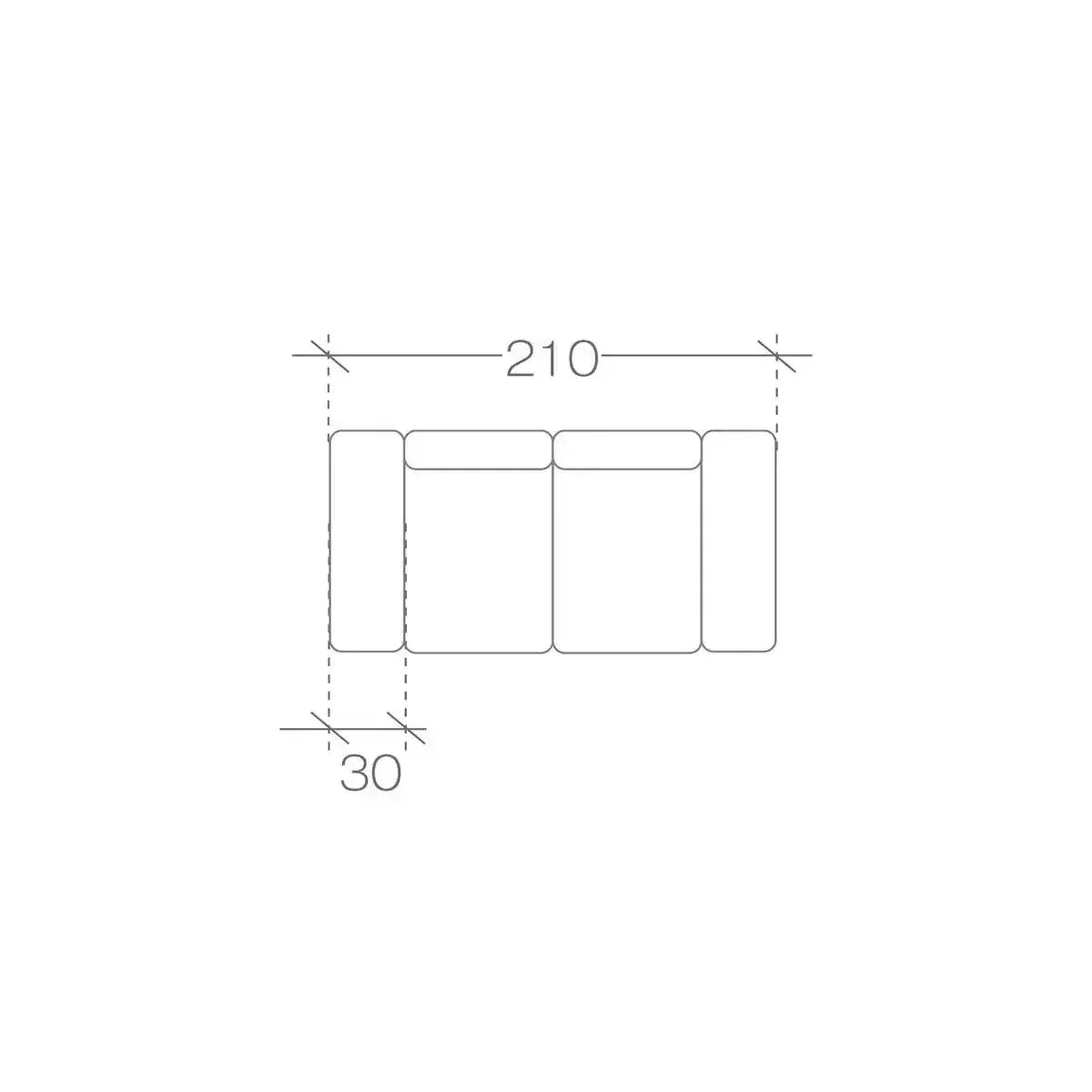 Zeus 2 Seater Sofa dimensions