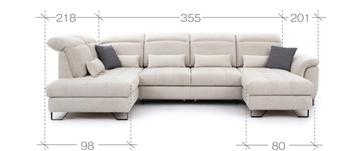 Giova U Shape Corner Sofa Bed - Msofas LTD