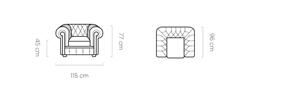 Chesterfield Armchair dimensions