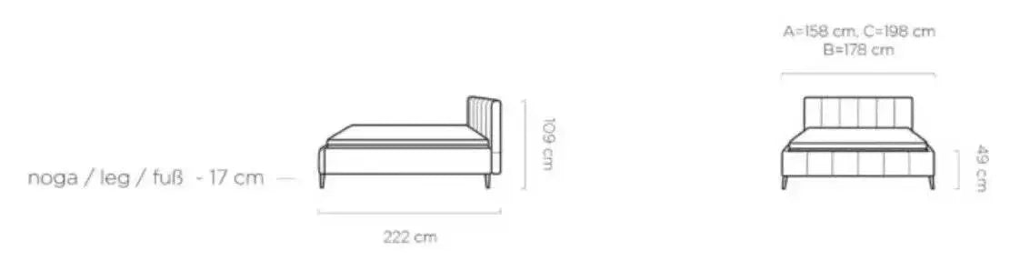 Bed Riva dimensions