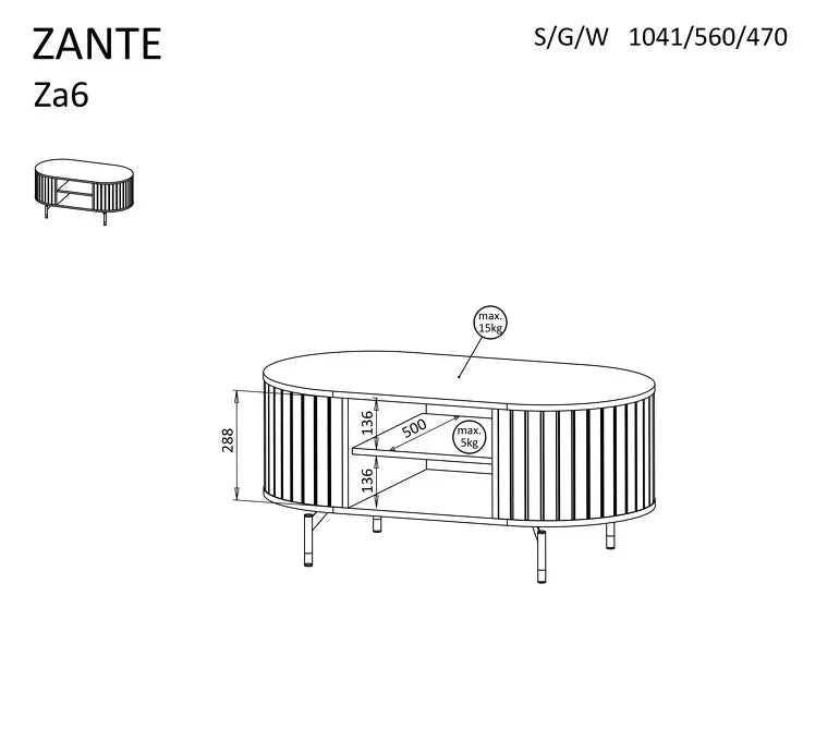 Zante Coffee Table dimensions