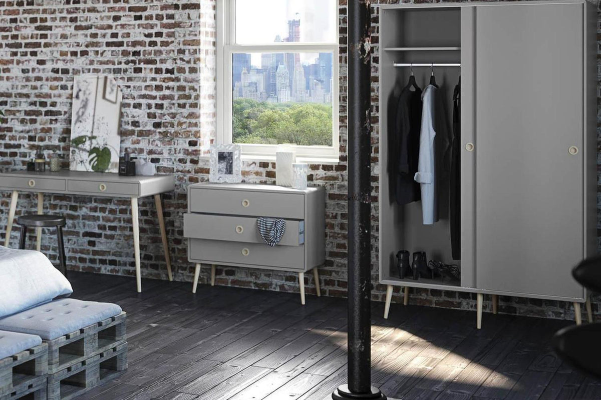 Softline Sliding 2 Door Wardrobe In Grey