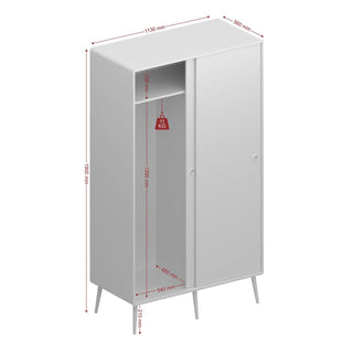 Softline Sliding 2 Door Wardrobe in Grey - Msofas LTD