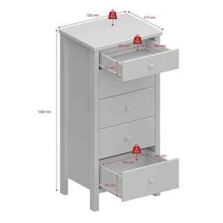 Tromso 5 Drawer Chest in Grey - Msofas LTD