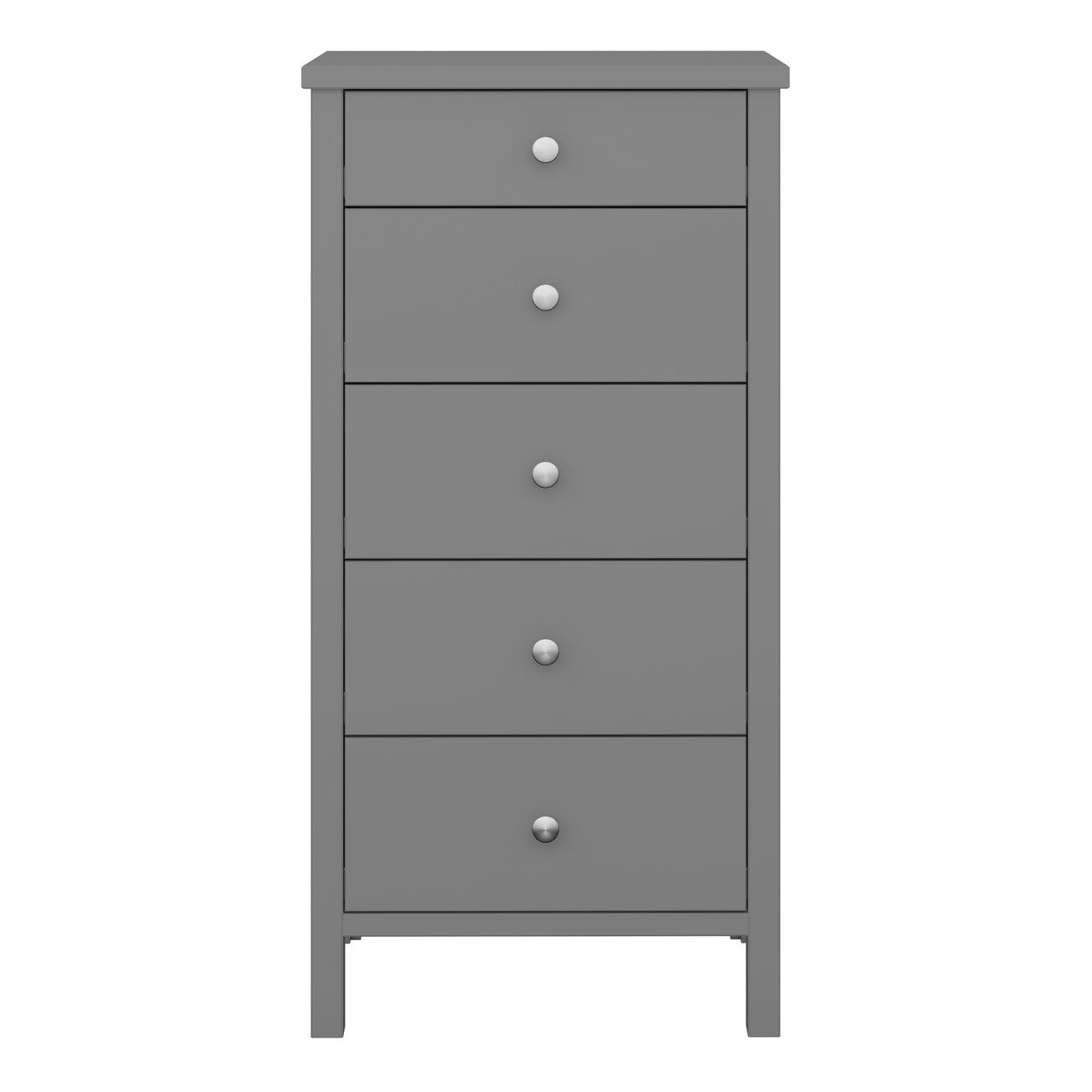 Tromso 5 Drawer Chest in Grey