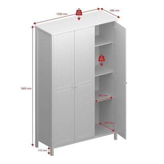 Tromso 3 Door Wardrobe Grey - Msofas LTD