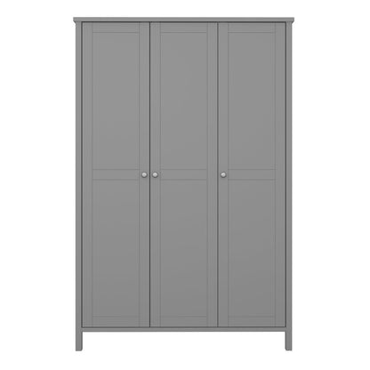 Tromso 3 Door Wardrobe Grey