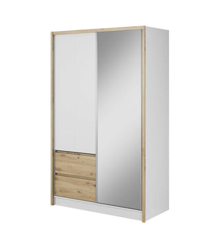 Sara 130 White Wardrobe with Mirror - Msofas LTD