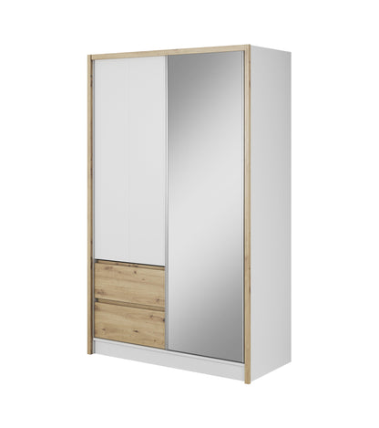 Sara 130 White Wardrobe with Mirror