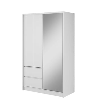 Sara 130 White Wardrobe with Mirror - Msofas LTD