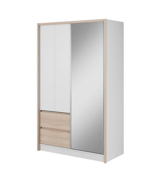 Sara 130 White Wardrobe with Mirror - Msofas LTD