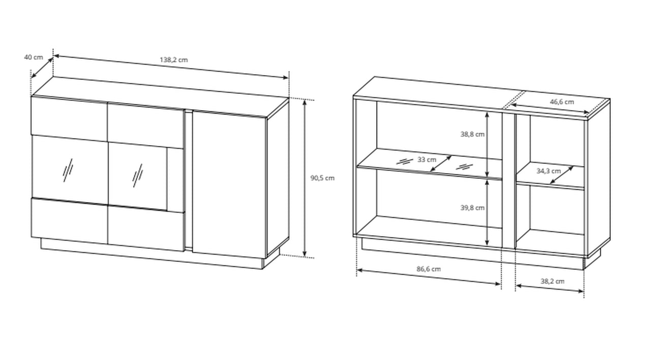 Arco Glass Sideboard 138