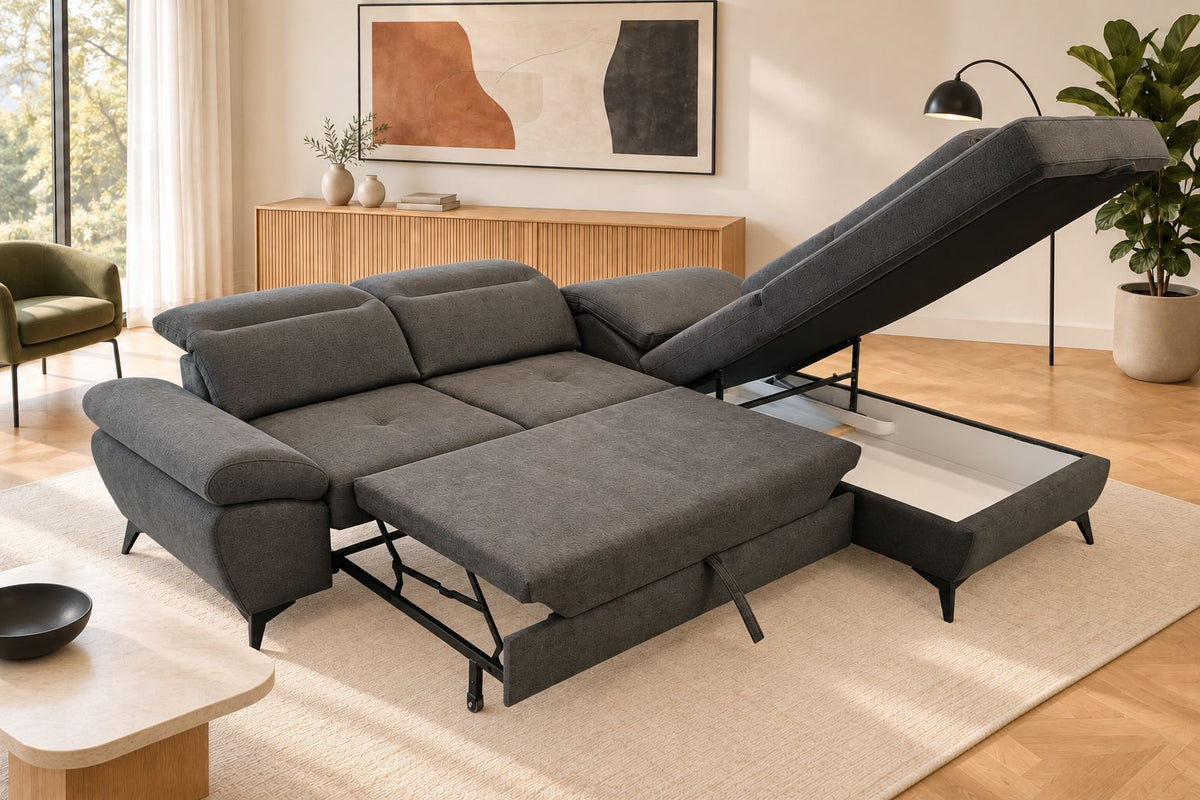 Mando Corner Sofa Bed With Storage