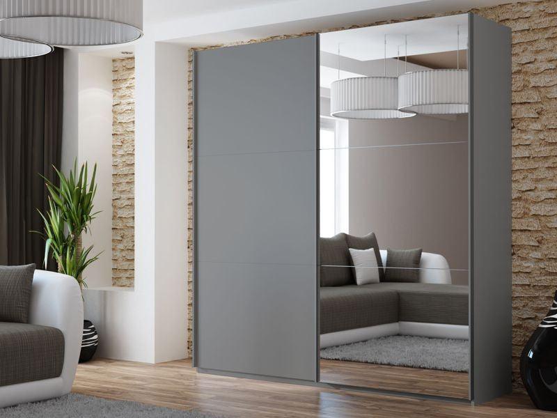 Vigo 200 Graphite Wardrobe with Mirror