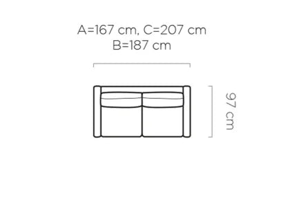 TINO S 120 - 2 Seater Sofa Bed with Mattress 120x200cm
