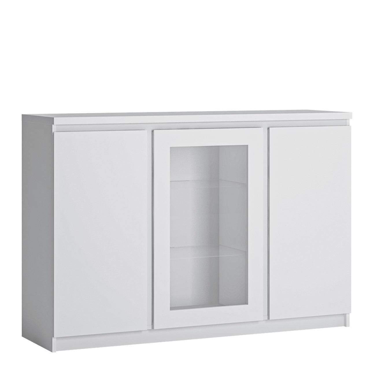 Fribo 3 Door Sideboard With Glazed Glass in White