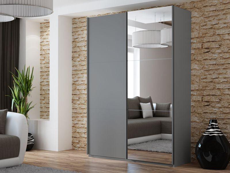 Vigo 150 Graphite Wardrobe with Mirror