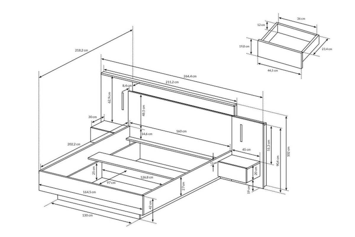 3d Bed With Bedside Tables