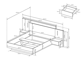 3D Bed with Bedside Tables - Msofas LTD