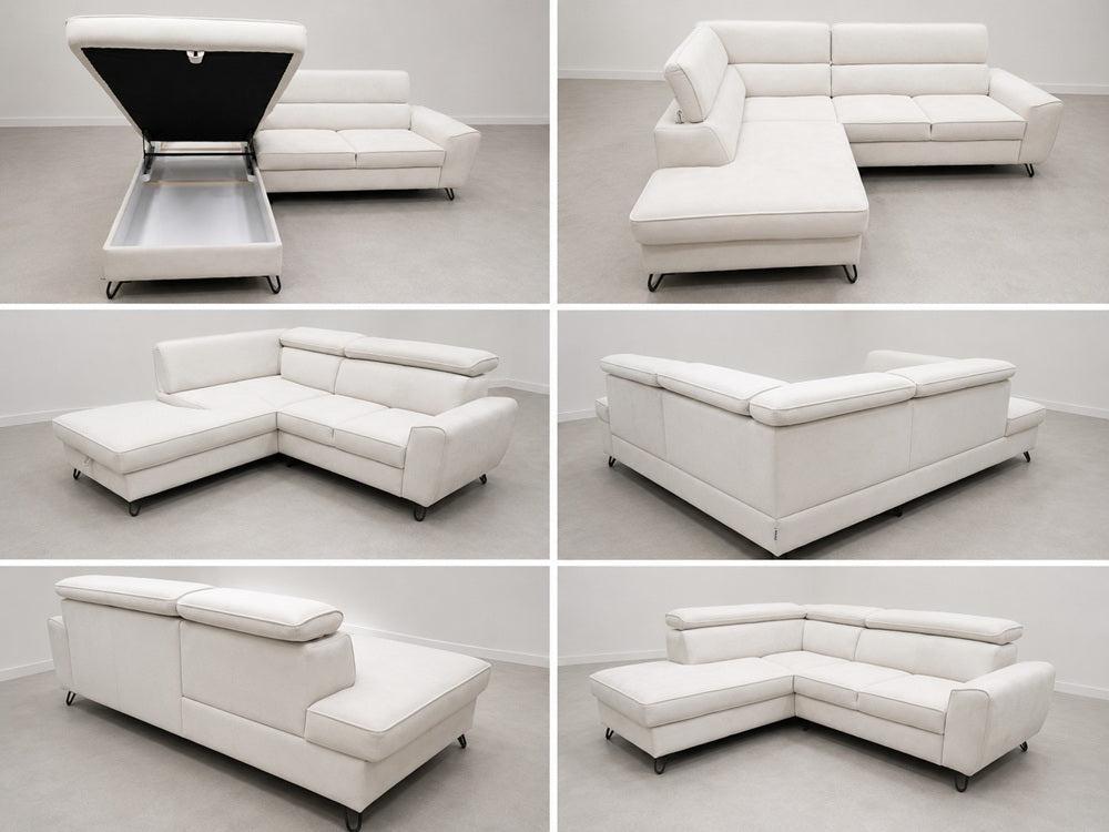 Ex-Display Idylla Corner Sofa Bed With Storage Malia Cream