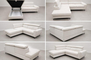 Ex-Display Idylla Corner Sofa Bed With Storage Malia Cream
