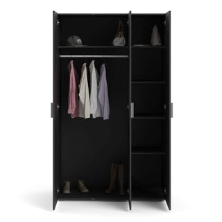 Pepe Wardrobe with 3 Doors in Black - Msofas LTD