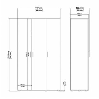 Pepe Wardrobe with 3 Doors in Black - Msofas LTD