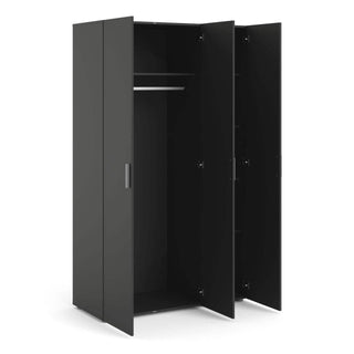 Pepe Wardrobe with 3 Doors in Black - Msofas LTD